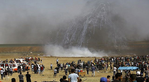 Palestinian protesters 